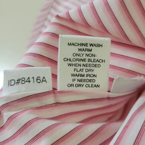 Ann Taylor Women's Pink Stripe Button-Down Dress Shirt - Picture 12 of 14